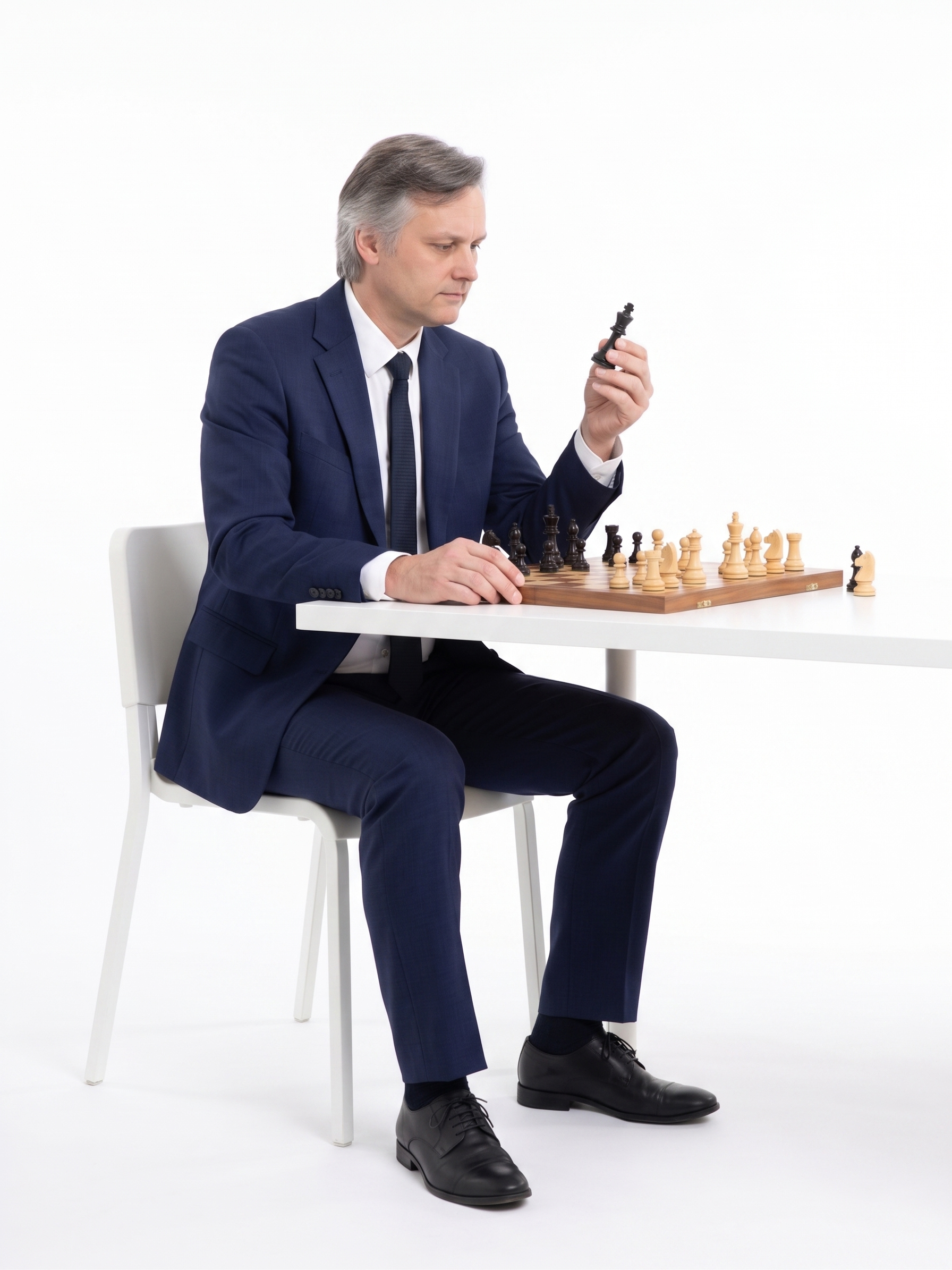 Paul Konopski playing chess, strategic thinking